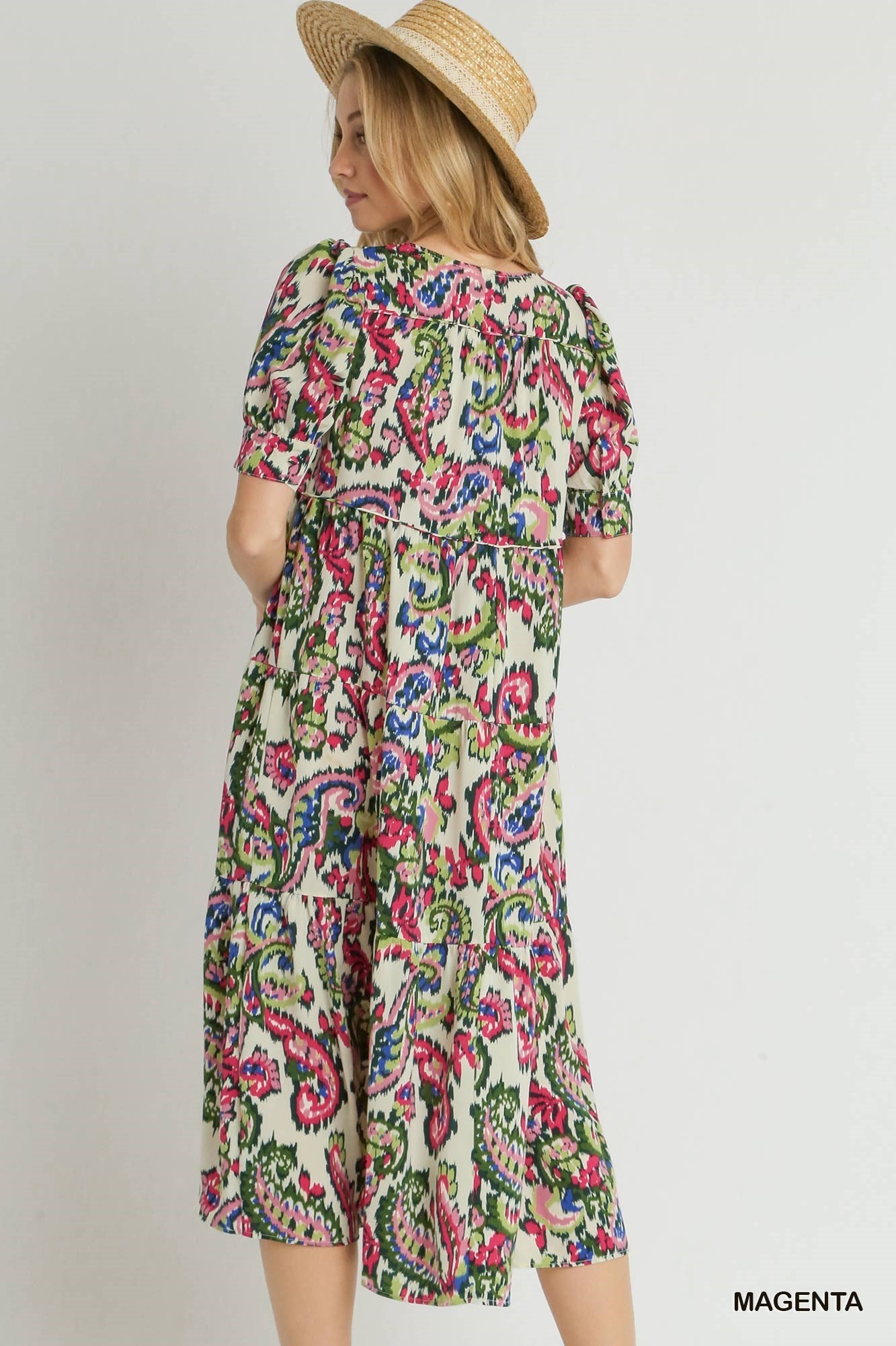 Paisley Tiered Midi Dress