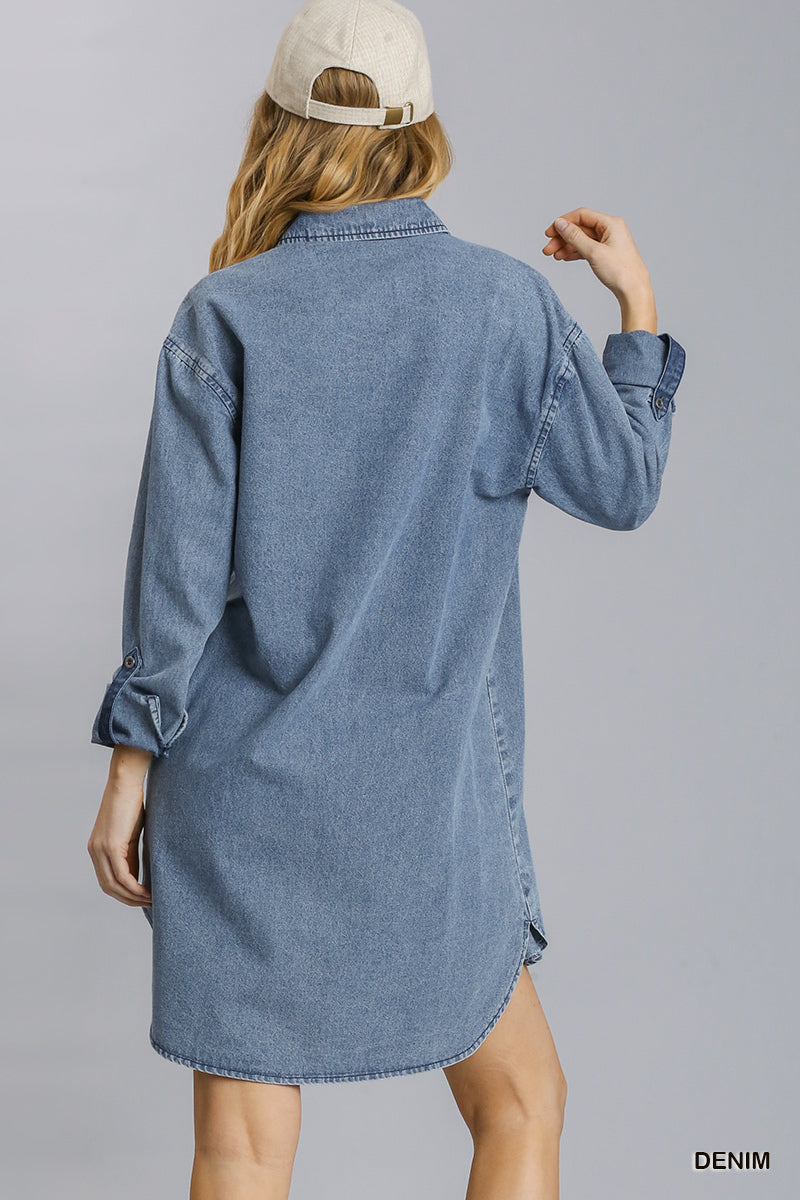 Collared Denim Dress