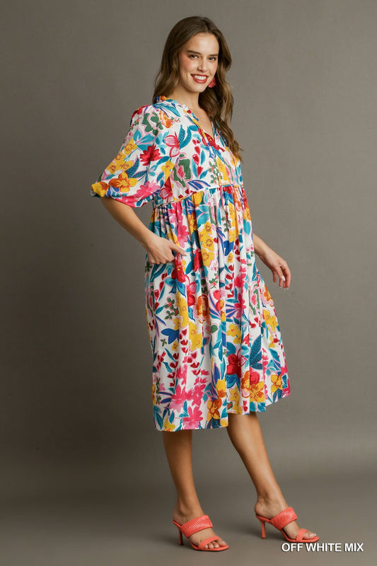 Floral Peasant Dress