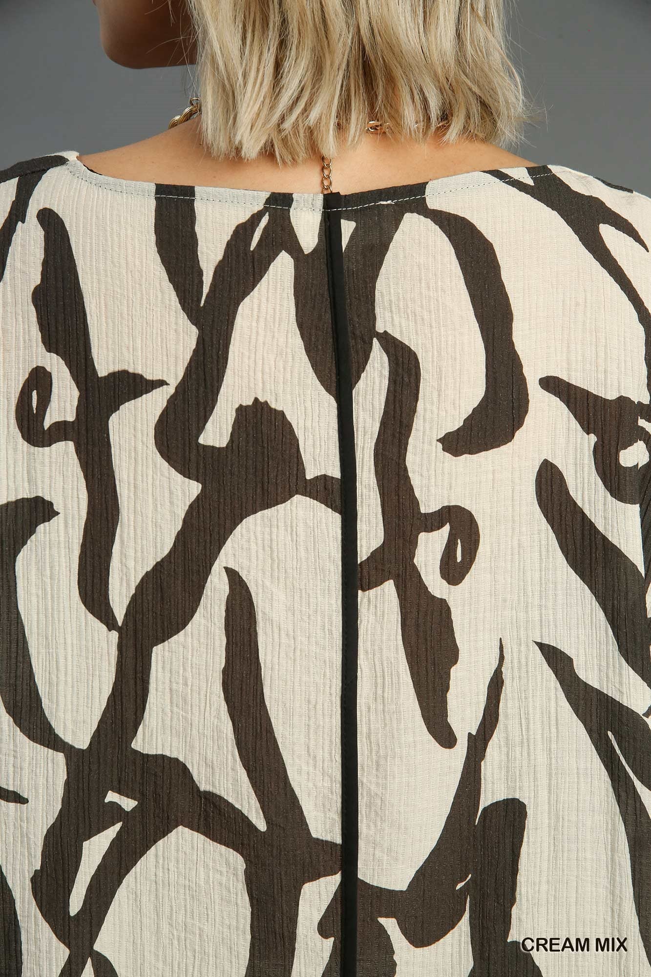 Abstract Print Boatneck Top