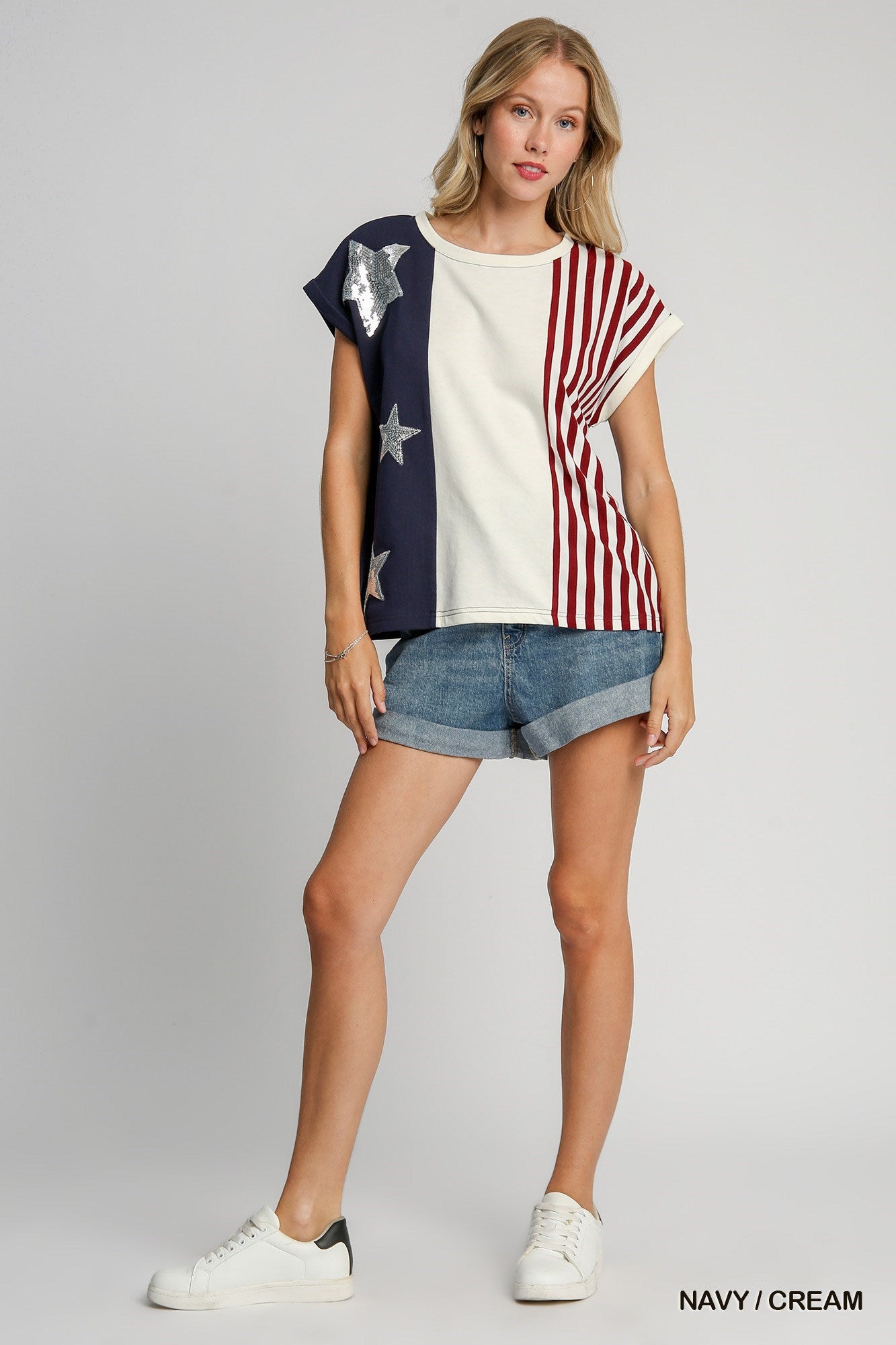 USA Flag Round Neck Top