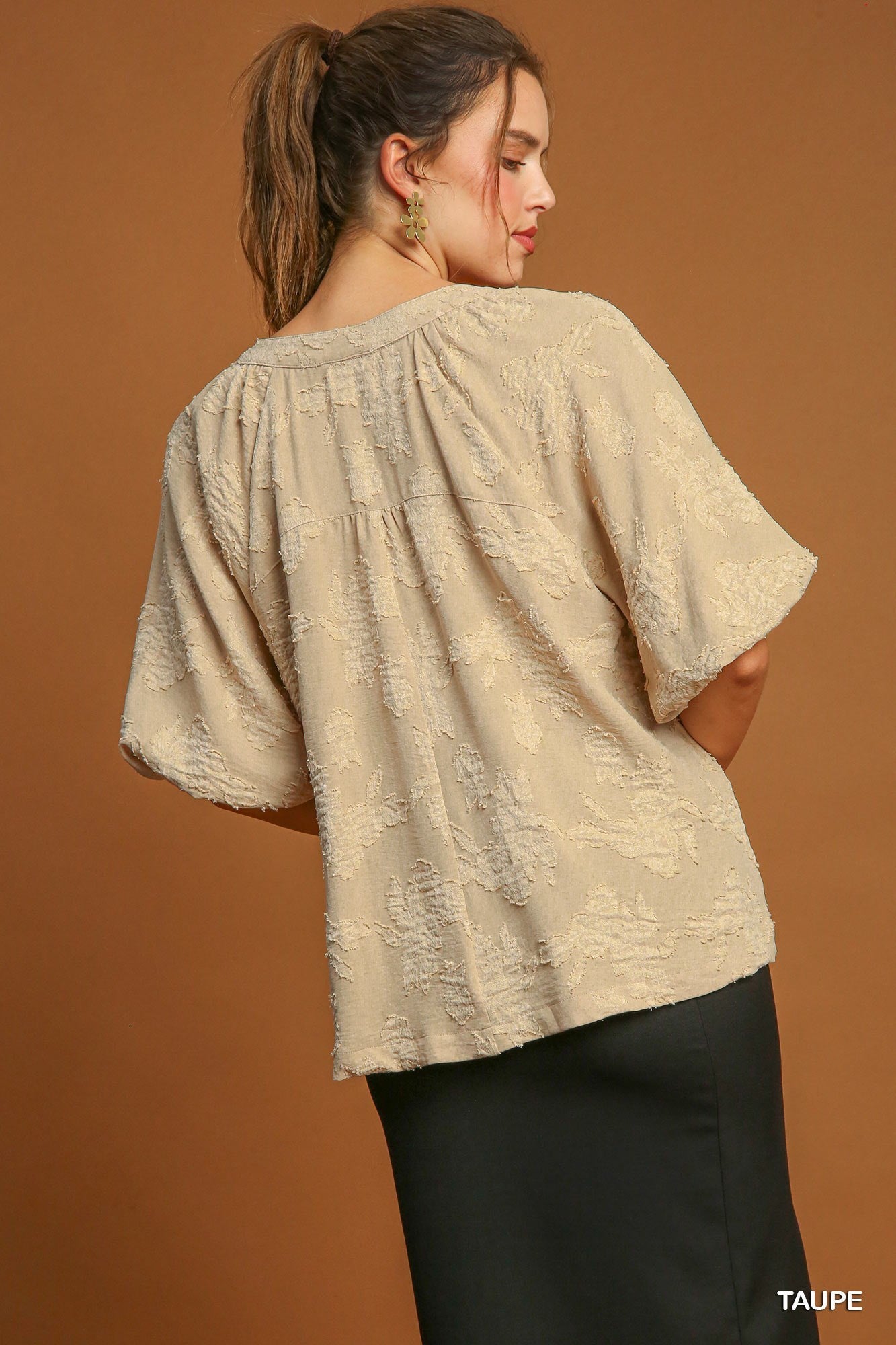 Burnout Split Neck Top