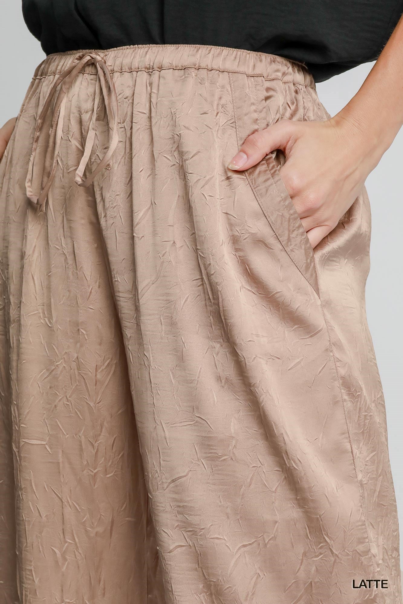 Wrinkled Wide Leg Pants