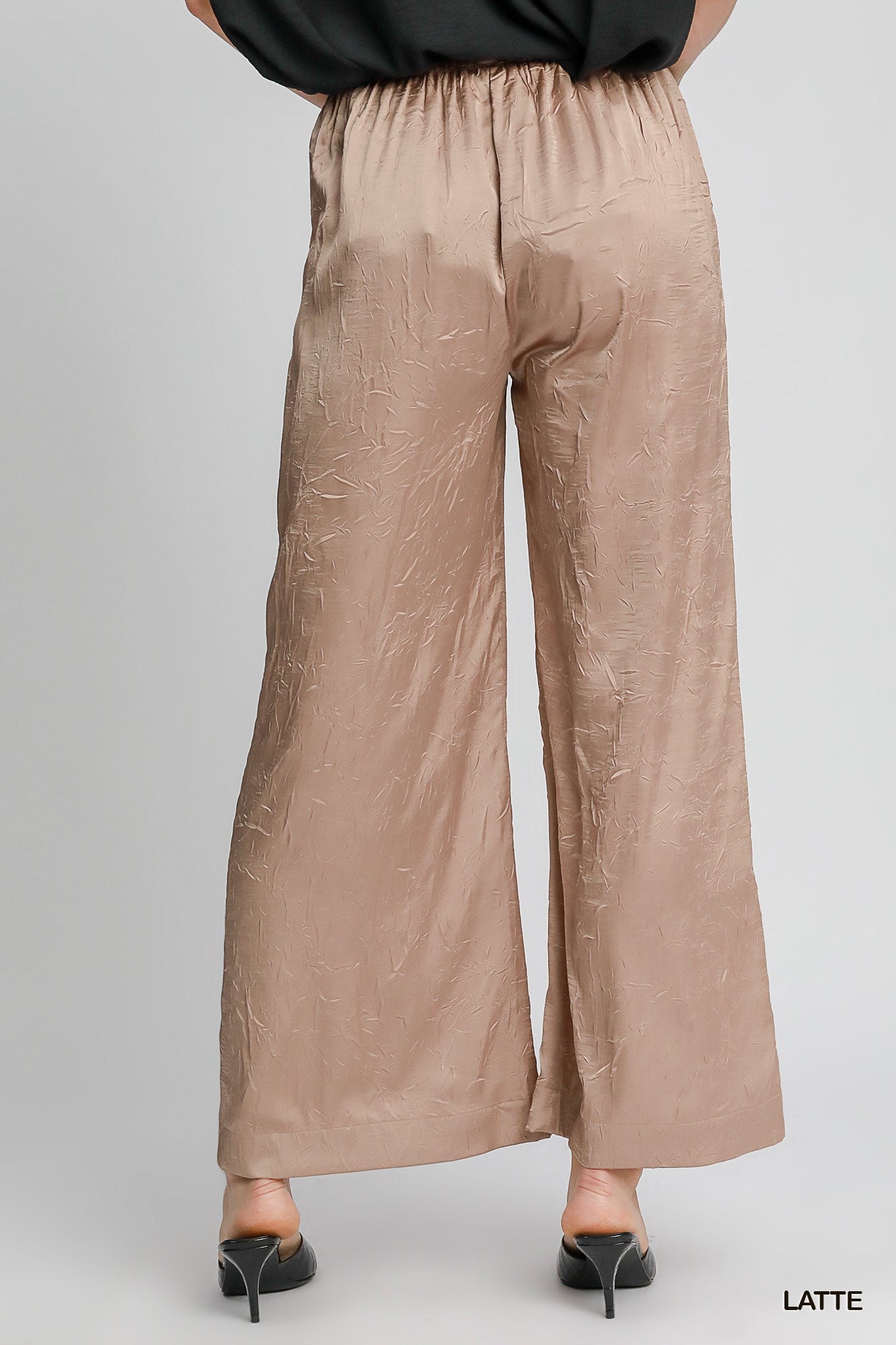 Wrinkled Wide Leg Pants