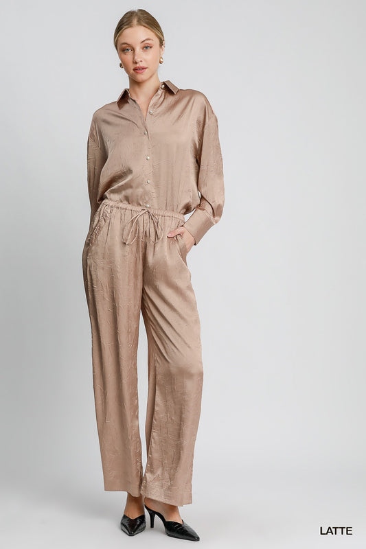 Wrinkled Wide Leg Pants