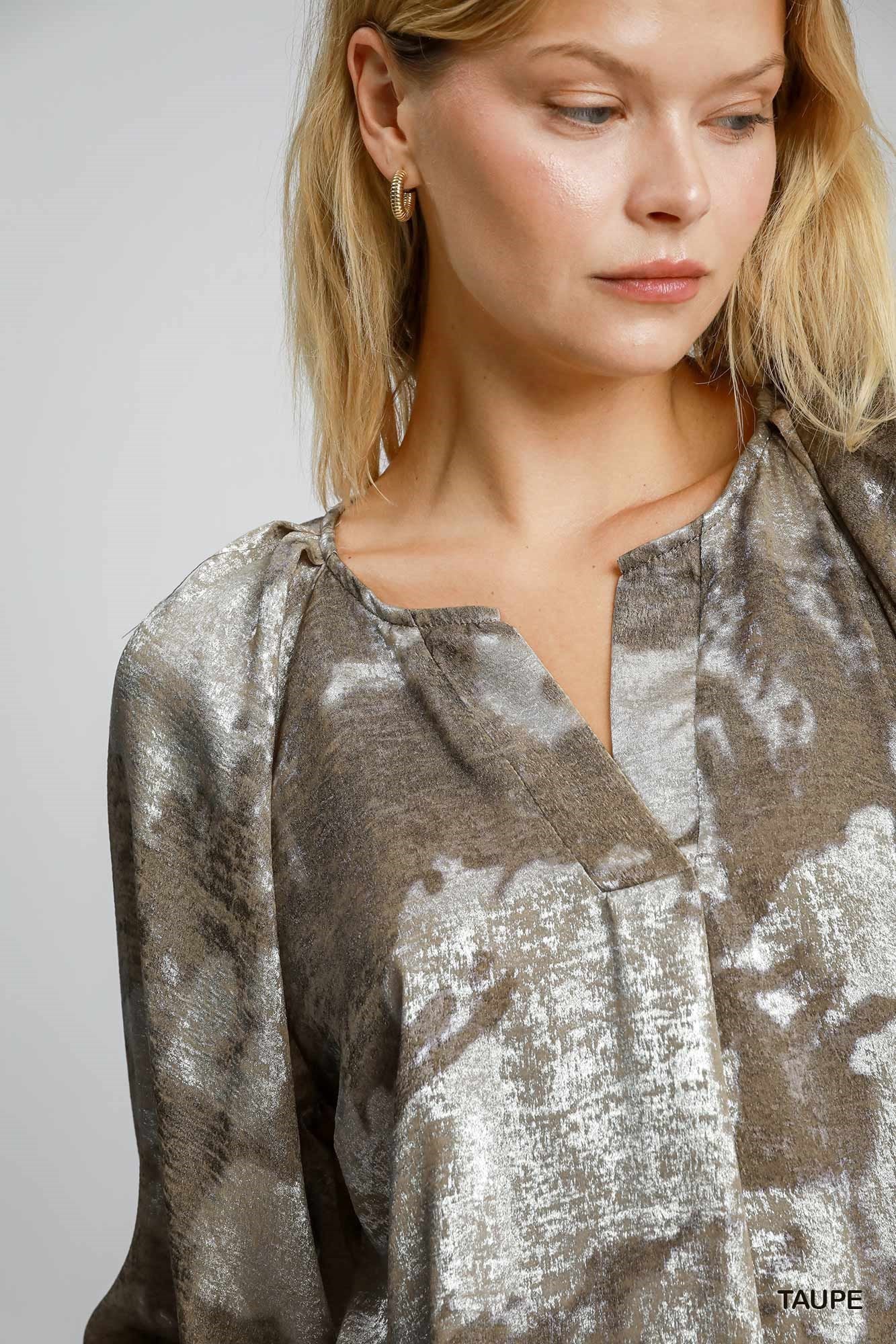 Metallic V-Notched Top