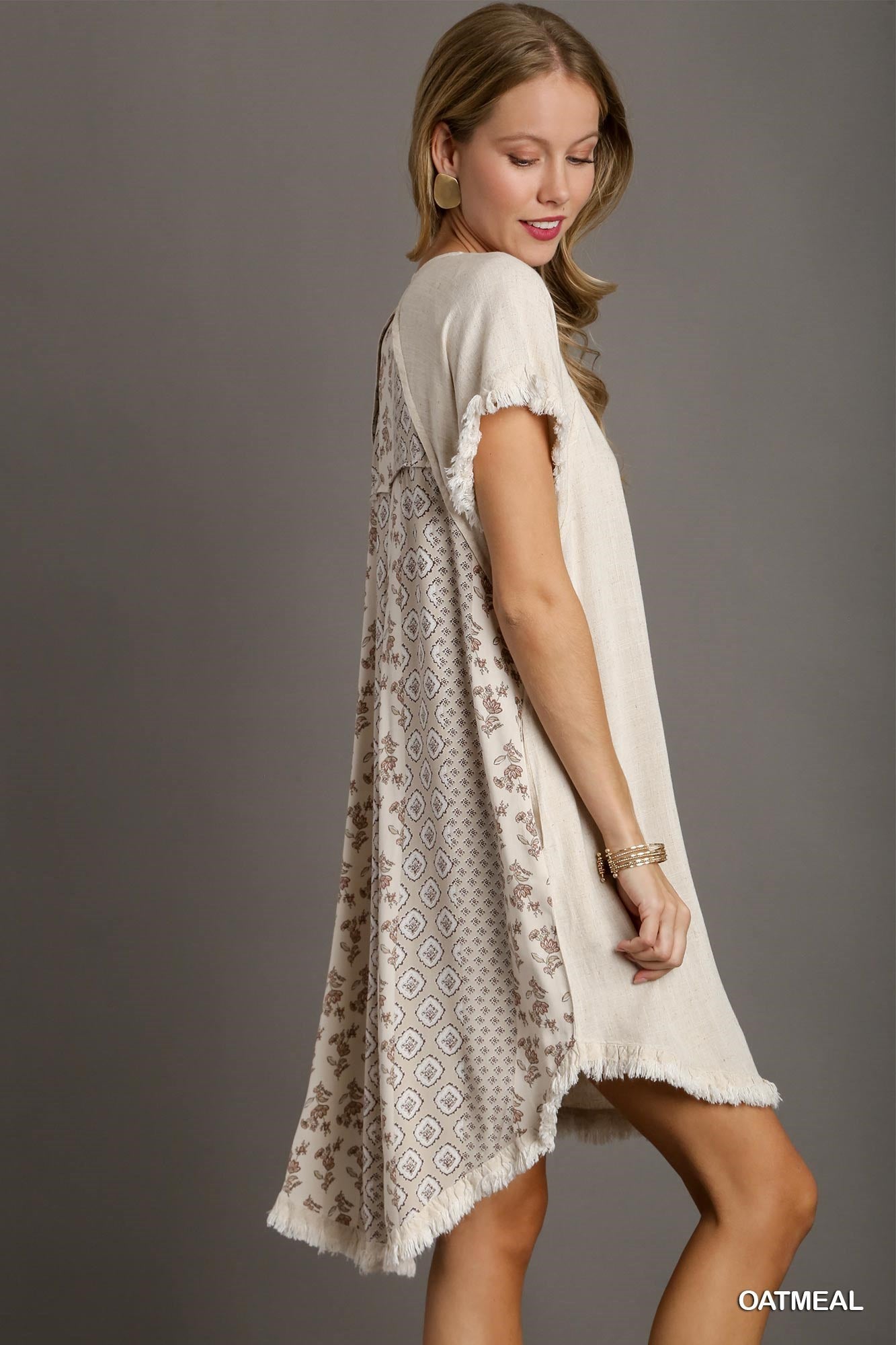 Linen High Low Hem Dress