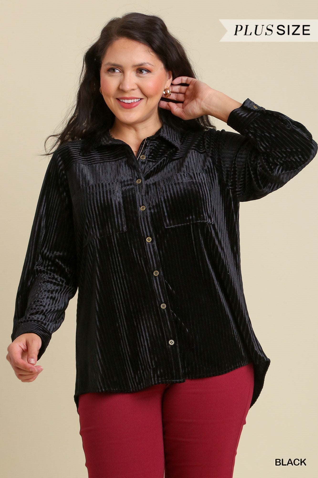 Stripe Textured Velvet Button Down Shirt 2XL Stripe Textured Velvet Button Down Shirt 2XL