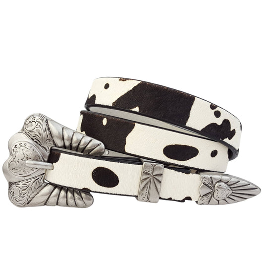 Western-Inspired Cow Hair Leather Belt