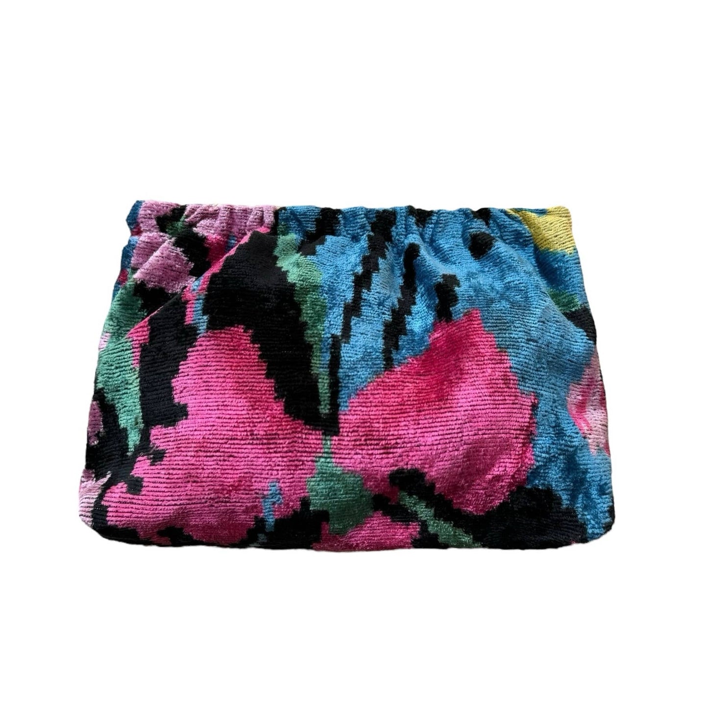 Silk Velvet Ikat Flex Hex Frame Pop-Open Clutch 