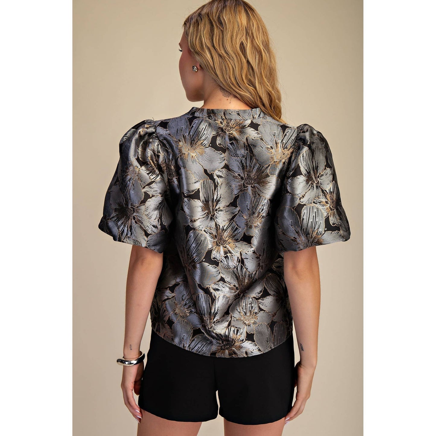 V-Neck Puff Sleeve Top