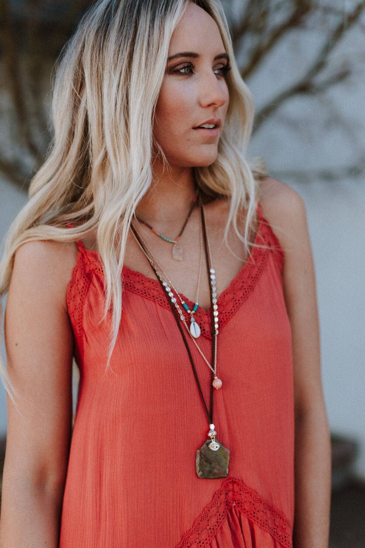 Giselle Stone and Shell Boho Necklace