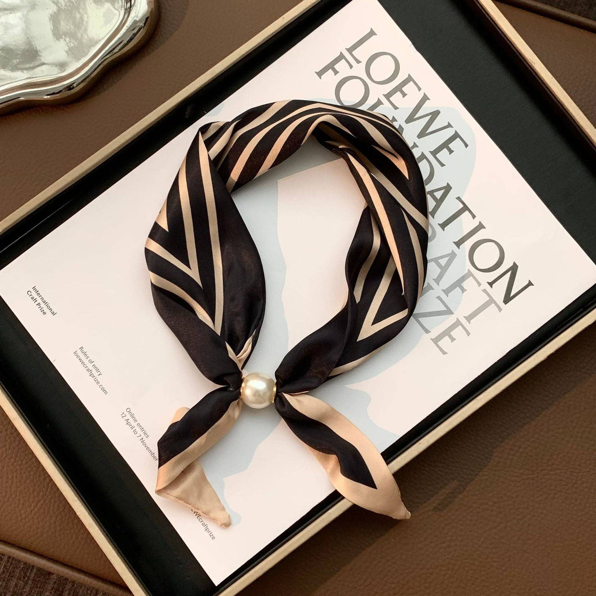 Long Scarf Pearl Magnetic Clasp Versatile Women