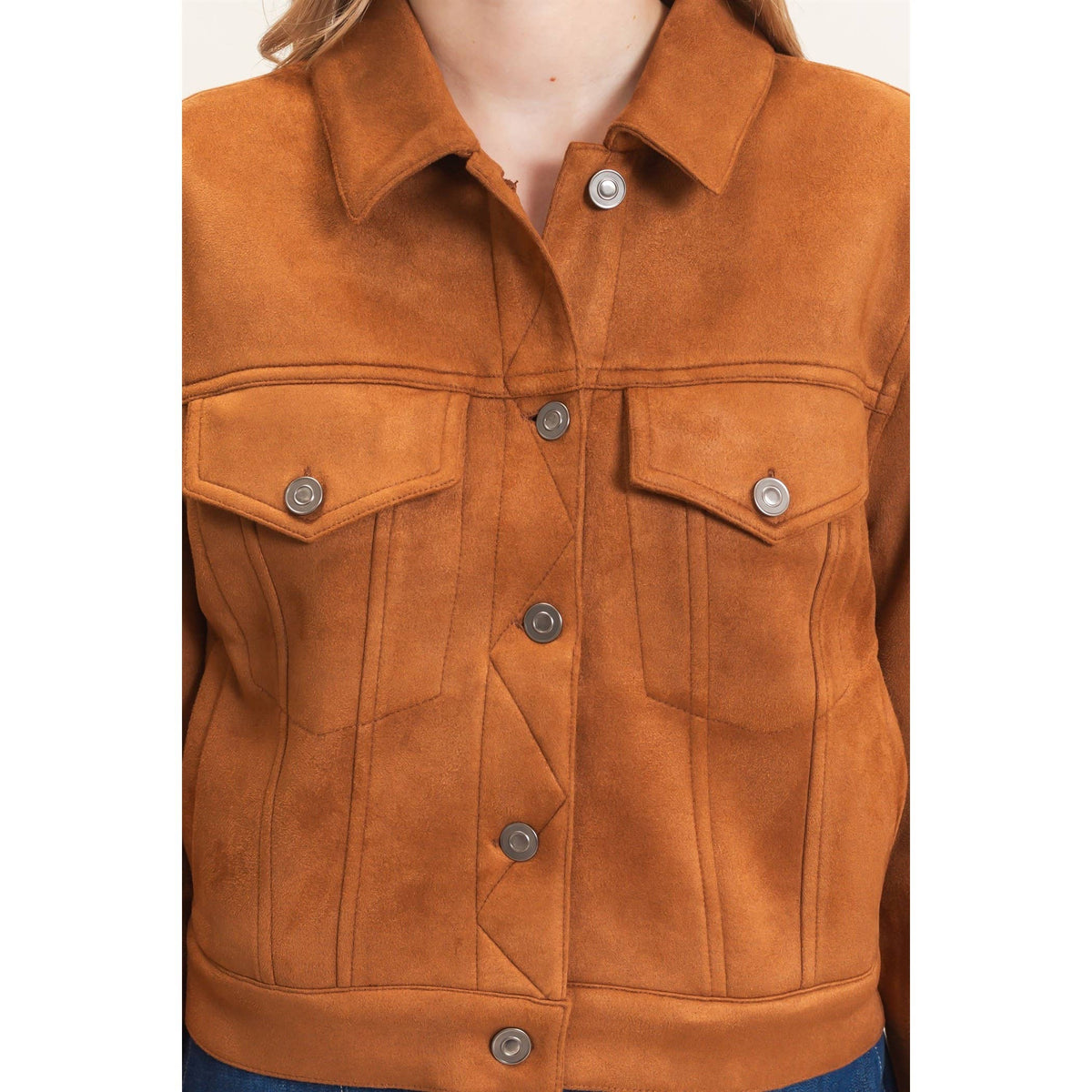 Button-Up Suede Jacket