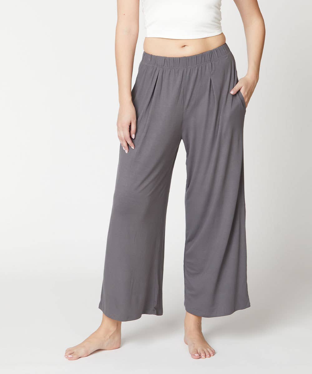 Bamboo wide pants ankle length