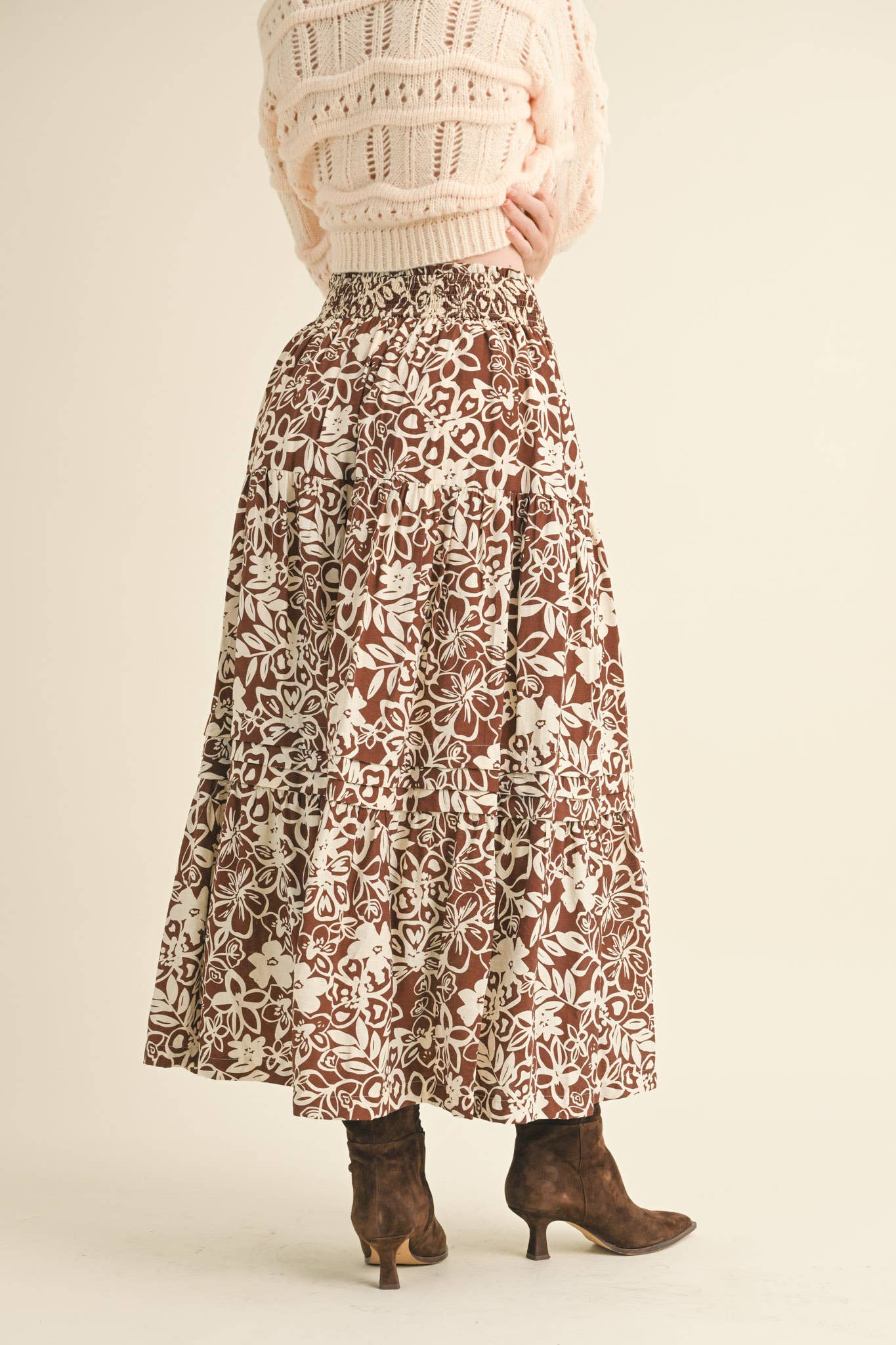 FLORAL PRINT  MIDI SKIRT