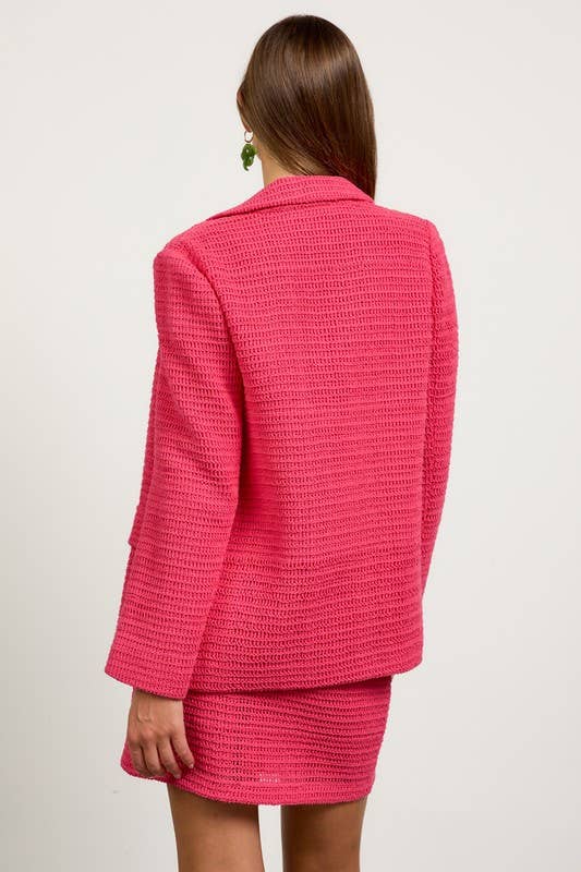 Crochet Blazer With Flap Pockets