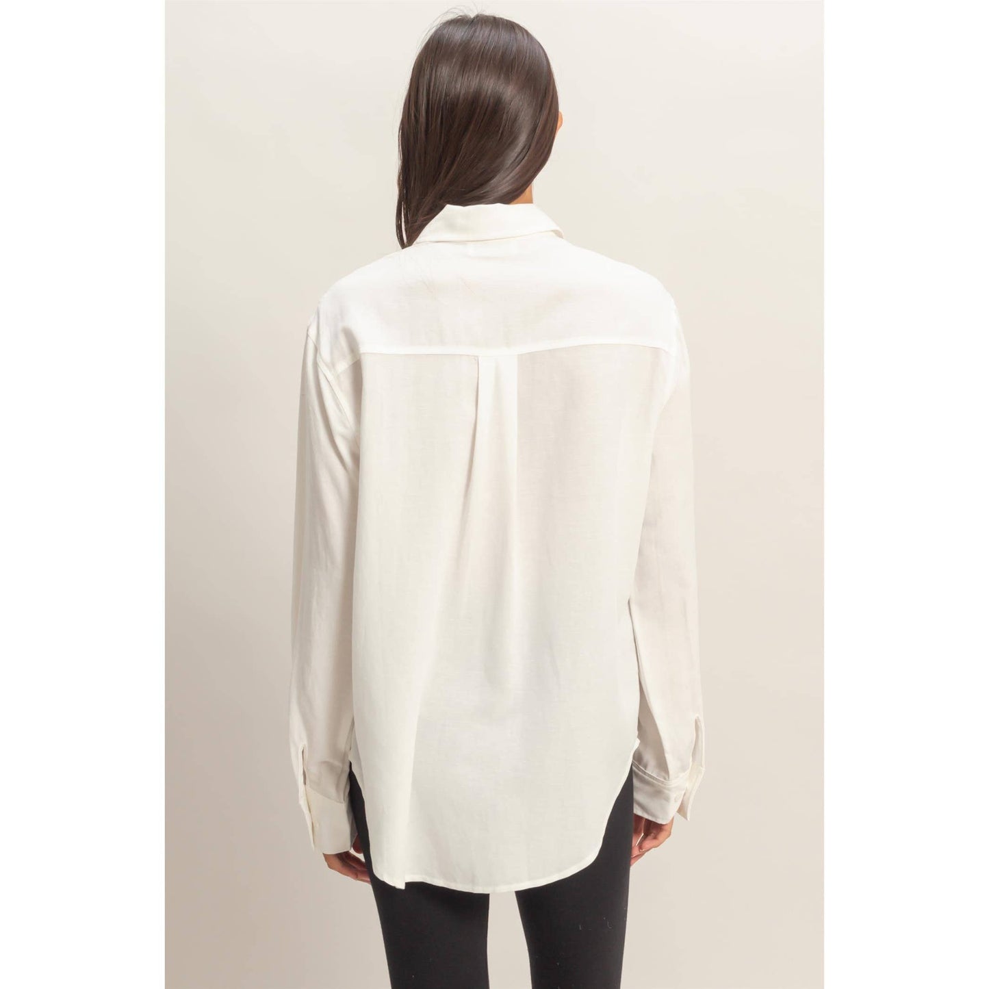 Linen Blend Button-Up Shirt