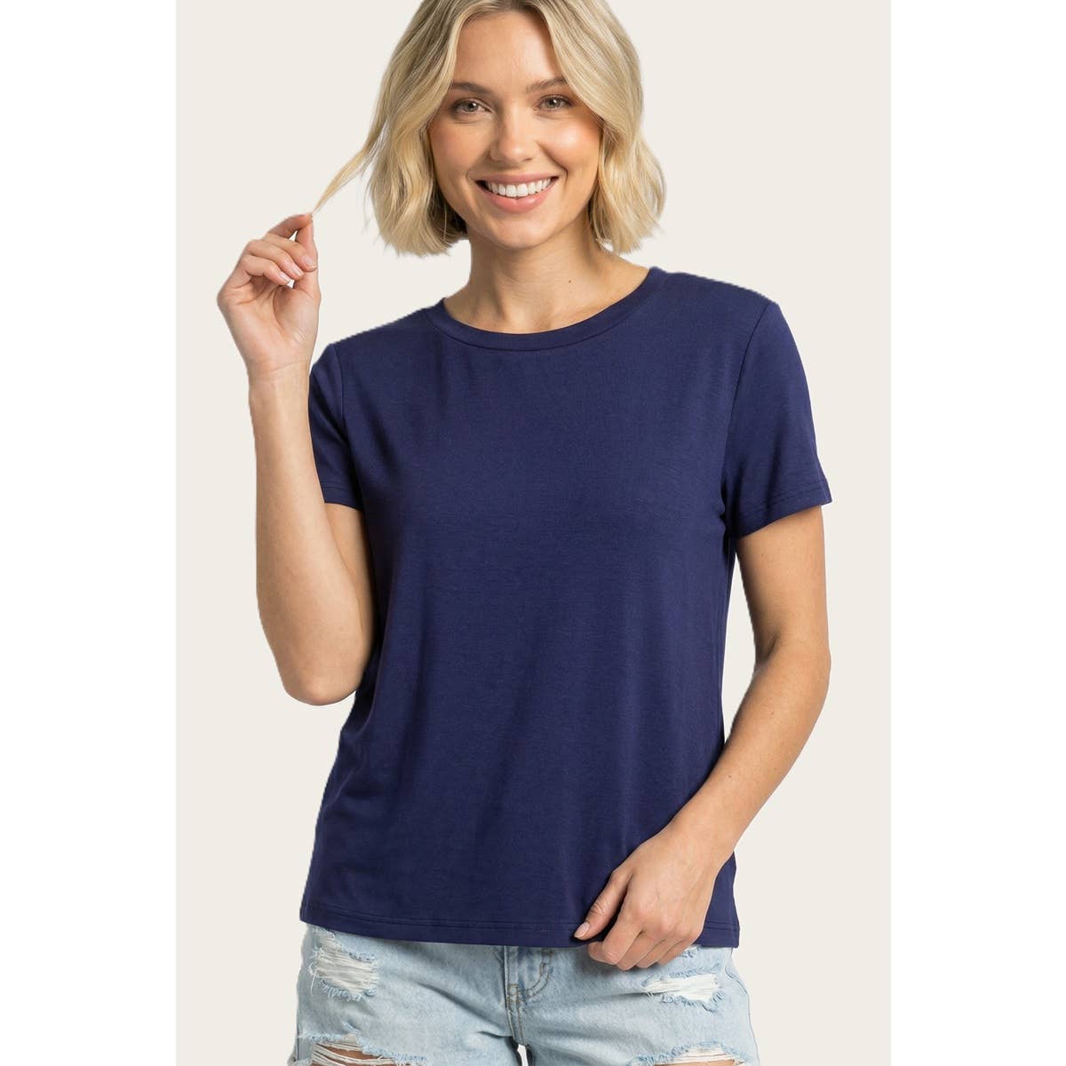 BASIC SOLID SHORT SLEEVE JERSEY TOP