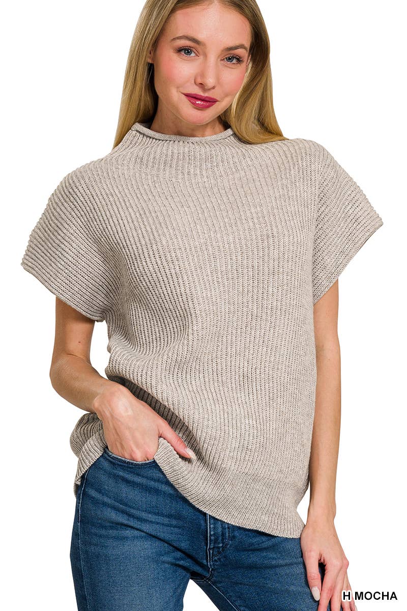 Mock Neck Knit Sweater