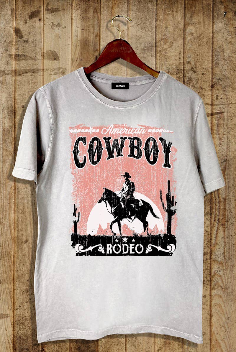 Mineral washed American Cowboy Graphic Tee