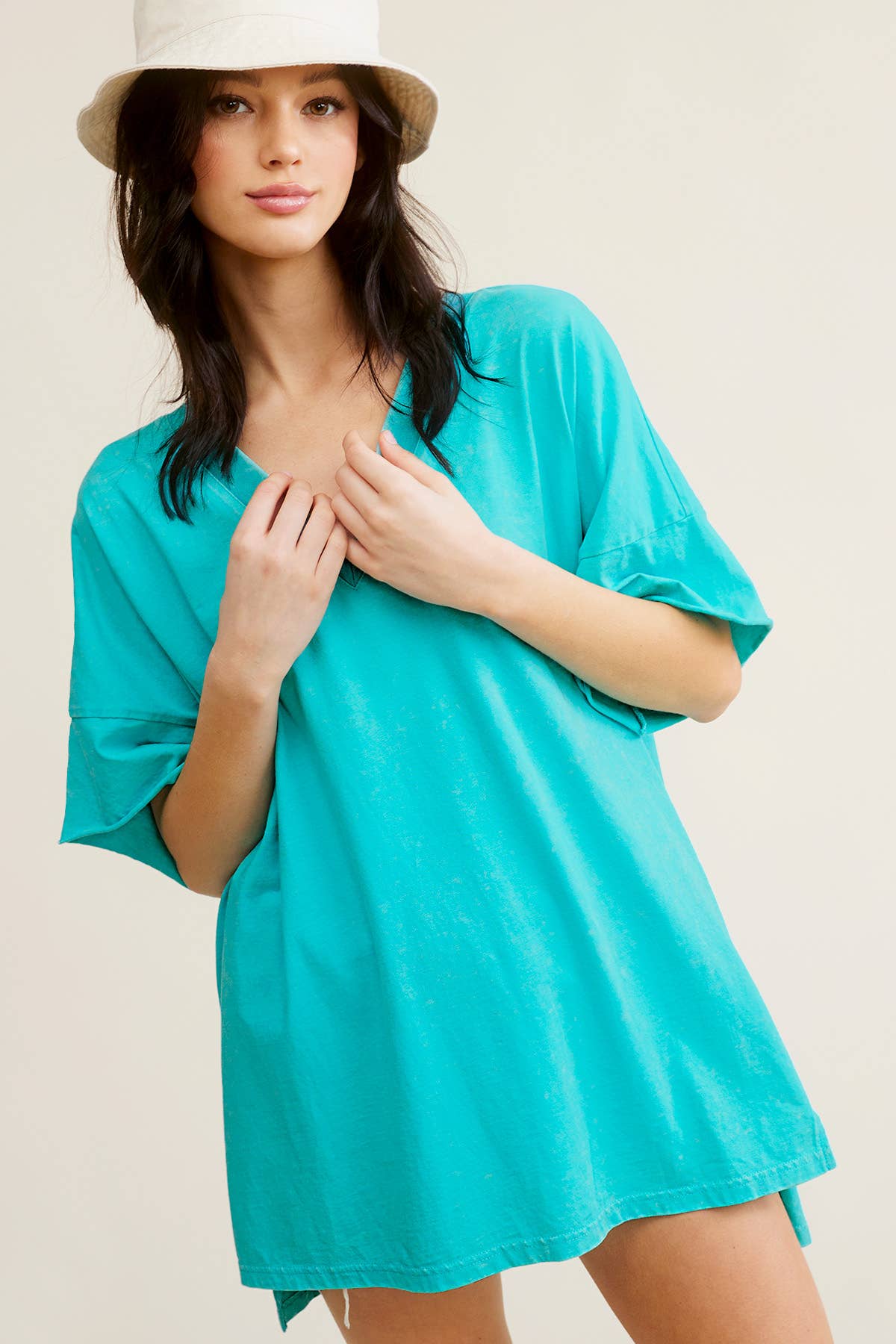 Mineral Washed  Short Sleeve Top