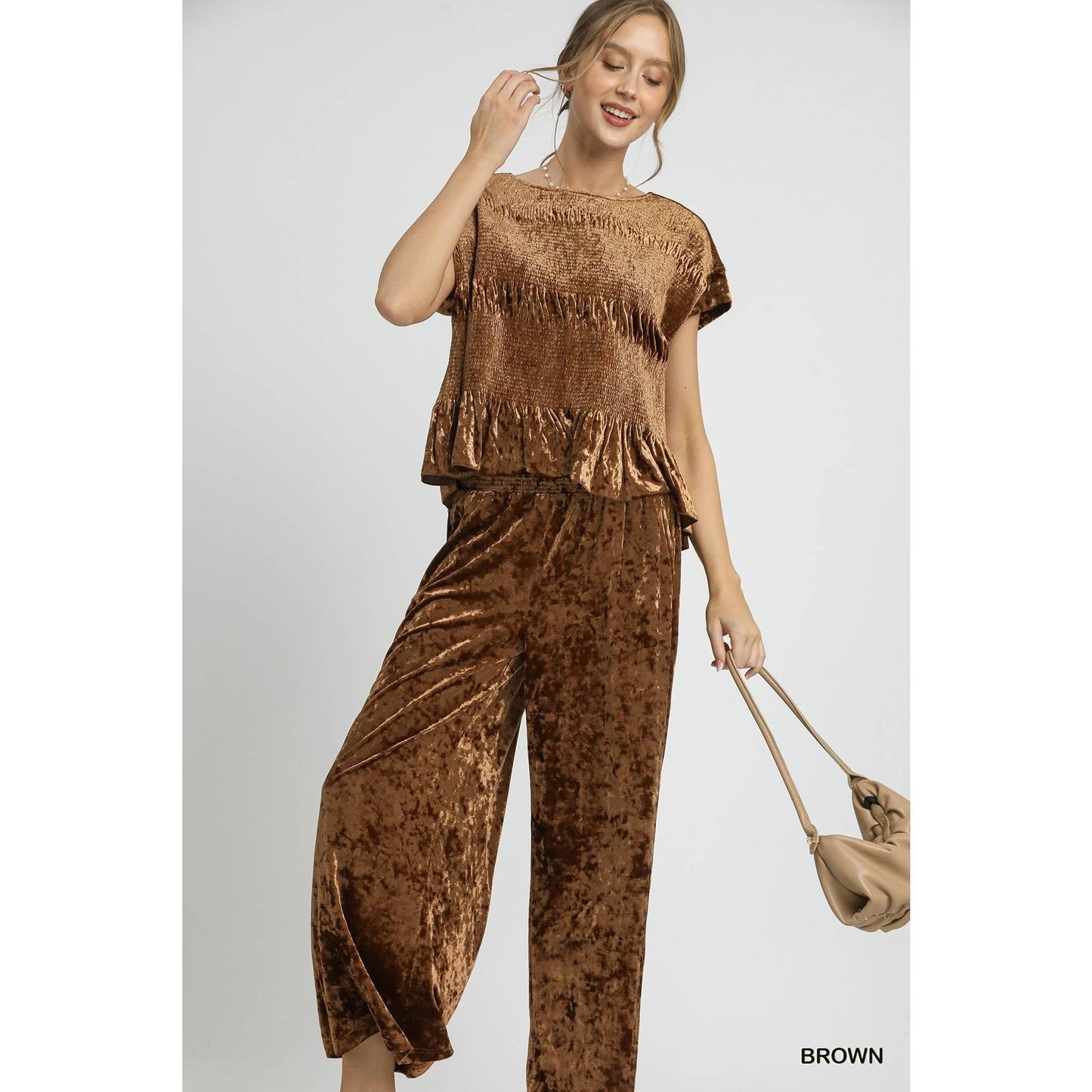 Velvet Wide Leg Pants