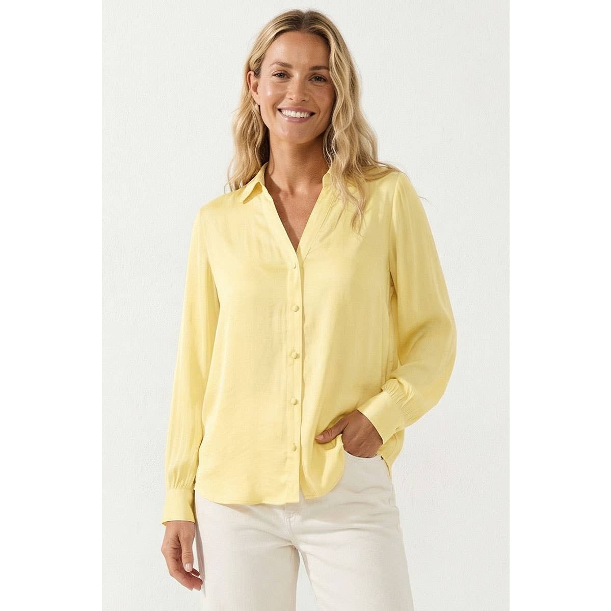 Classic V-Neck Button Down