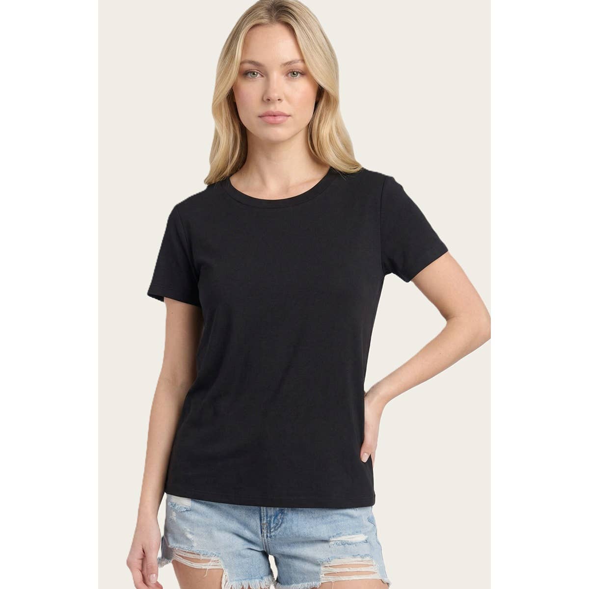 BASIC SOLID SHORT SLEEVE JERSEY TOP