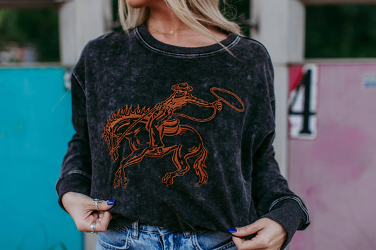 Billy Bronco Acid Wash Sweatshirt