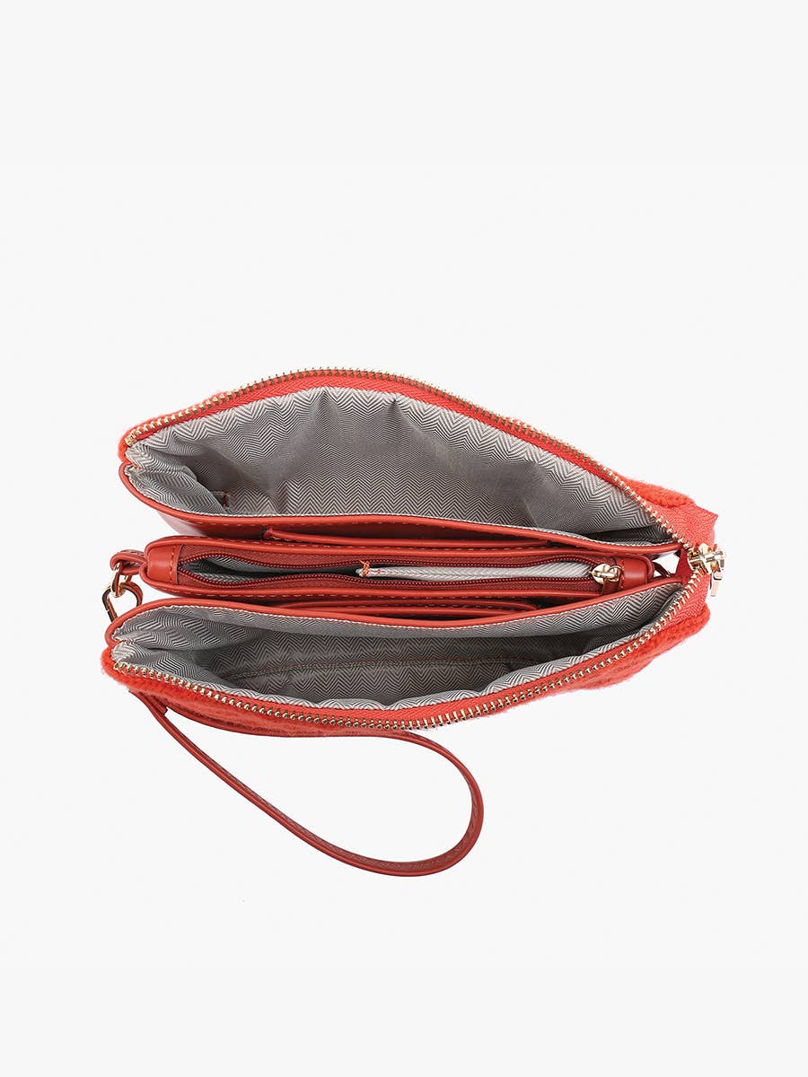 Riley Smooth 3 Compartment Crossbody/Wristlet