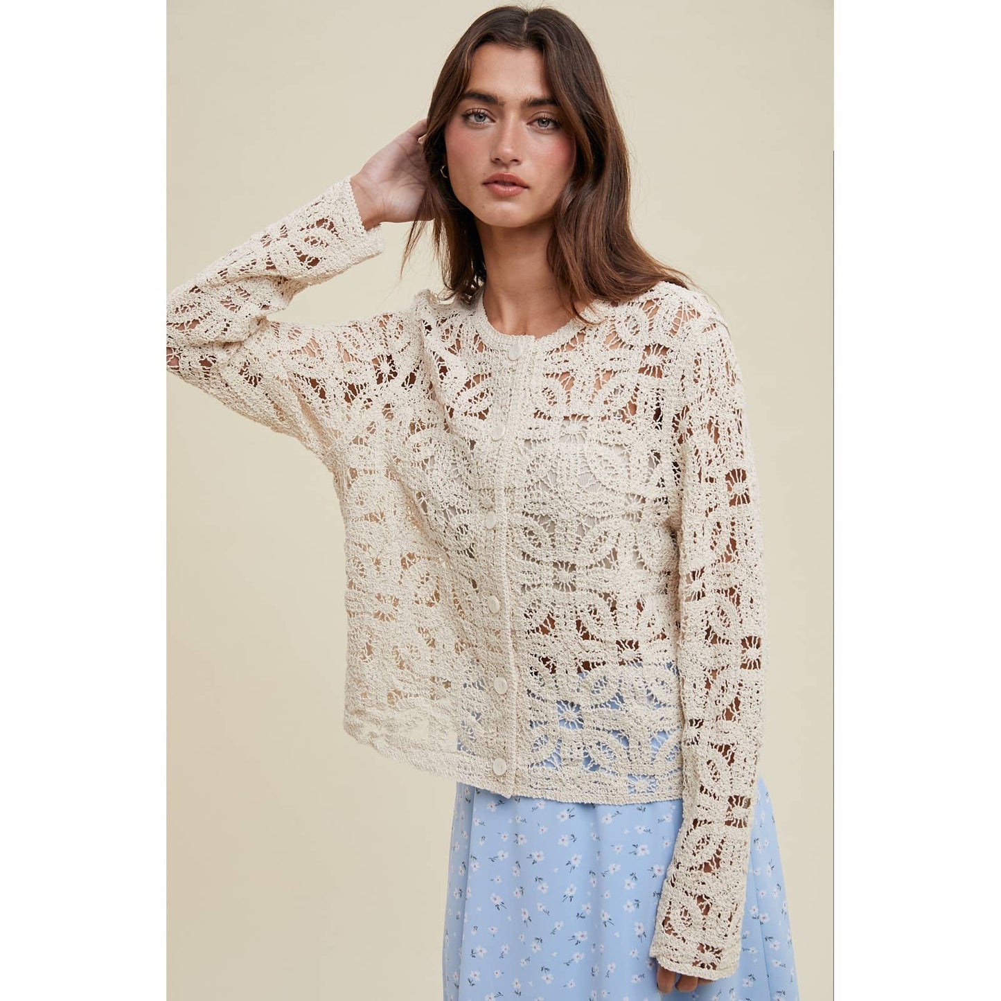 FLORAL LACE CARDIGAN