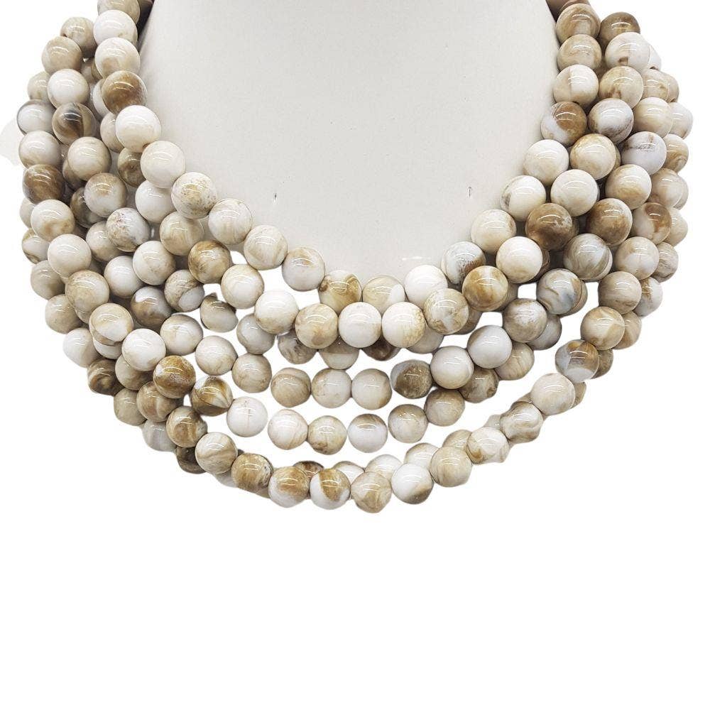 CHUNKY BEADED LAYERED MAGNETIC NECKLACE