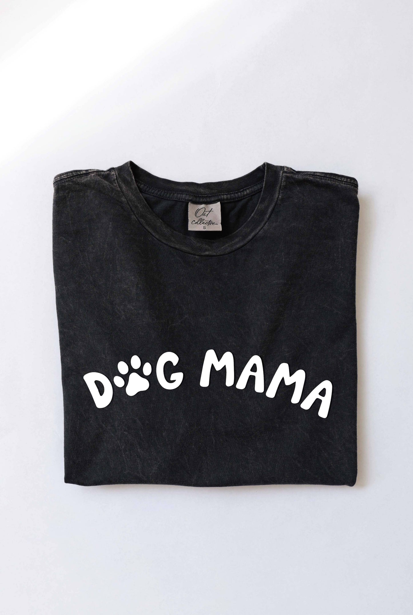 DOG MAMA Puff print Mineral Washed Graphic Top