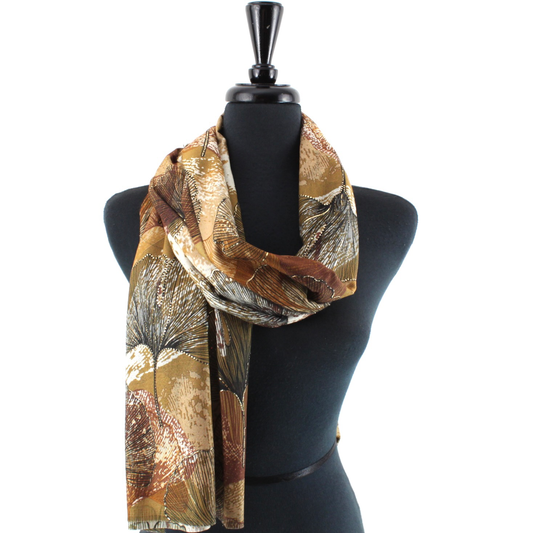 Ginkgo Scarf w/Gold Metallic