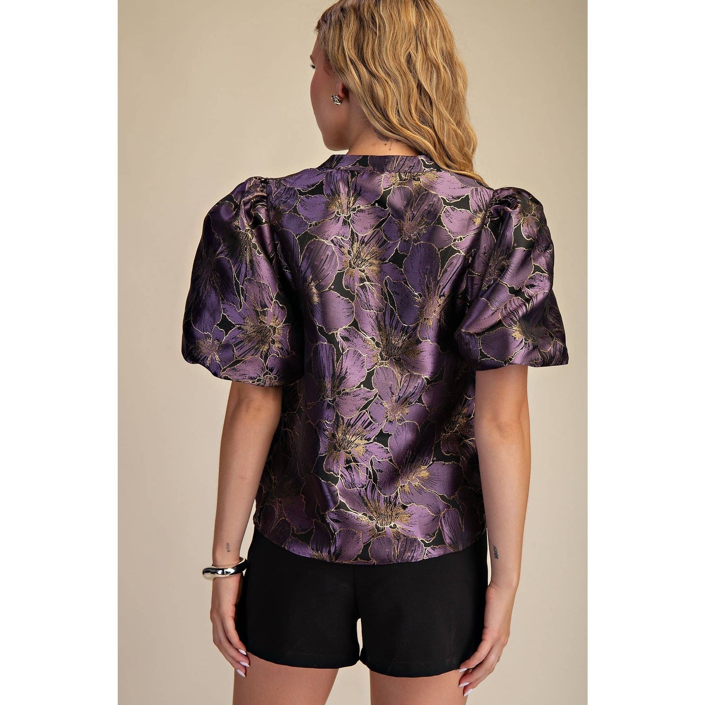 V-Neck Puff Sleeve Top