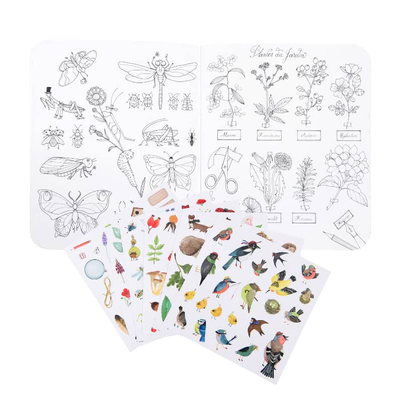 Box with 6 Coloring Books & Stickers - Botanist/Garden Theme