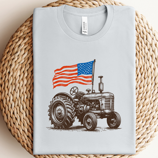 Vintage Flag Tractor Graphic Tee
