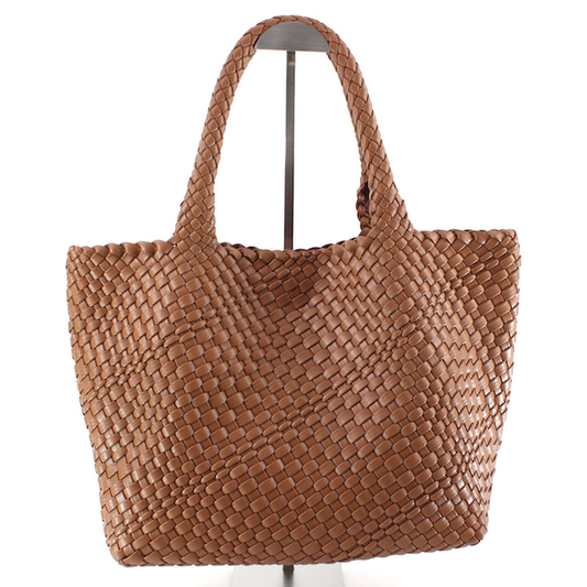 Woven Tote Bag w/Cosmetic Pouch