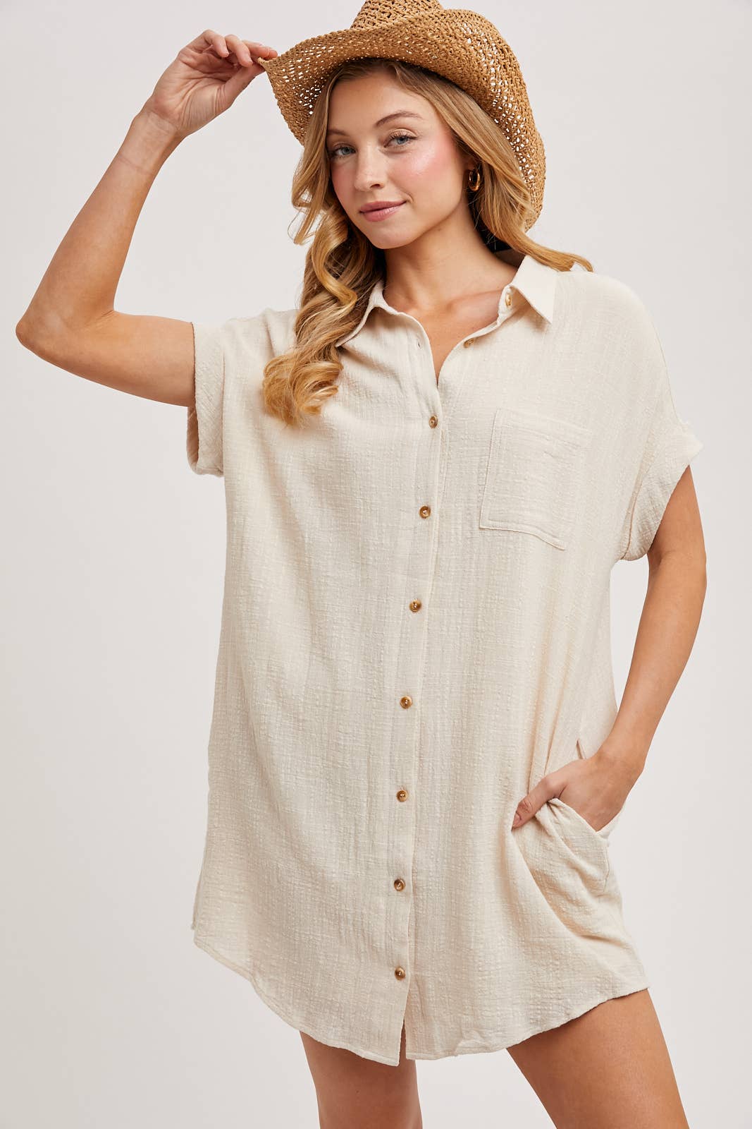 BUTTON UP SHIRT DRESS