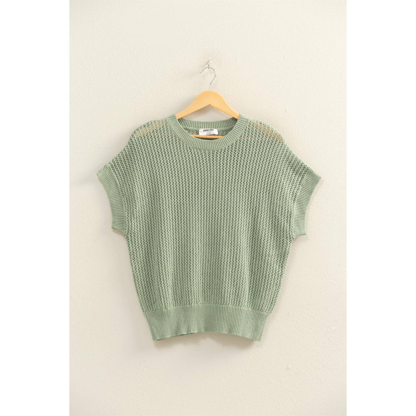 Open-Knit Dolman Sleeve Top