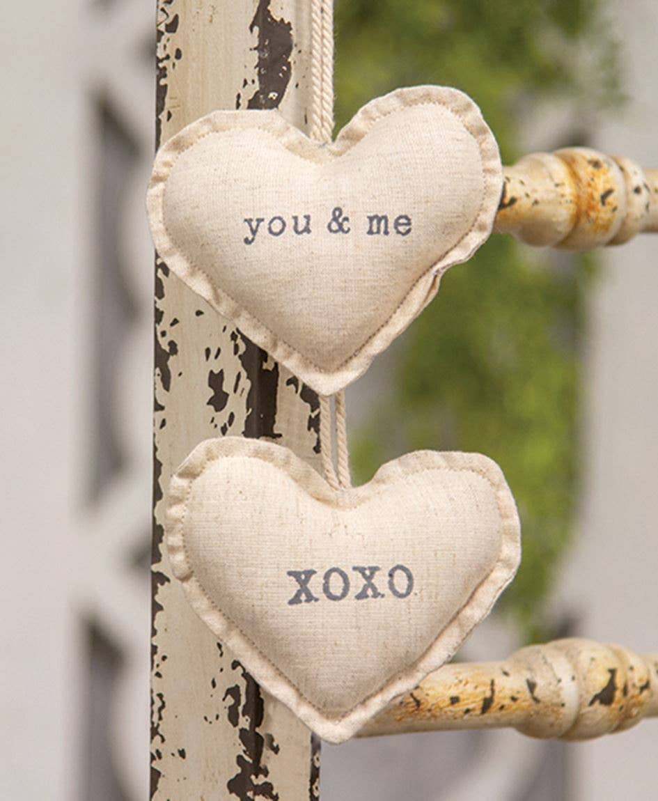 You & Me Fabric Heart Ornament