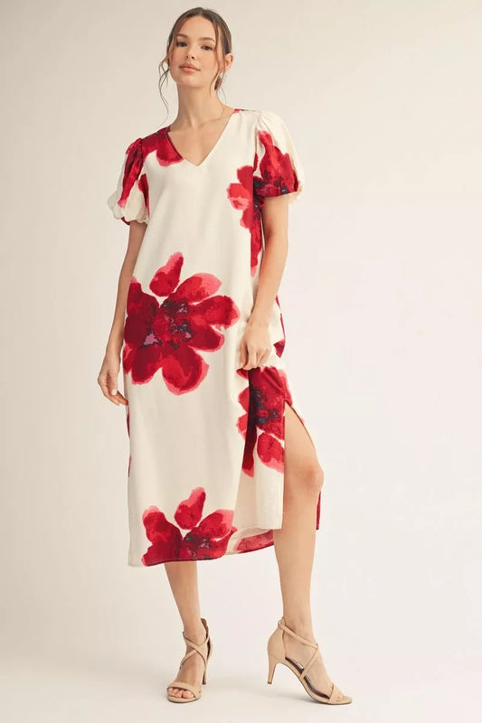 Big floral midi dress