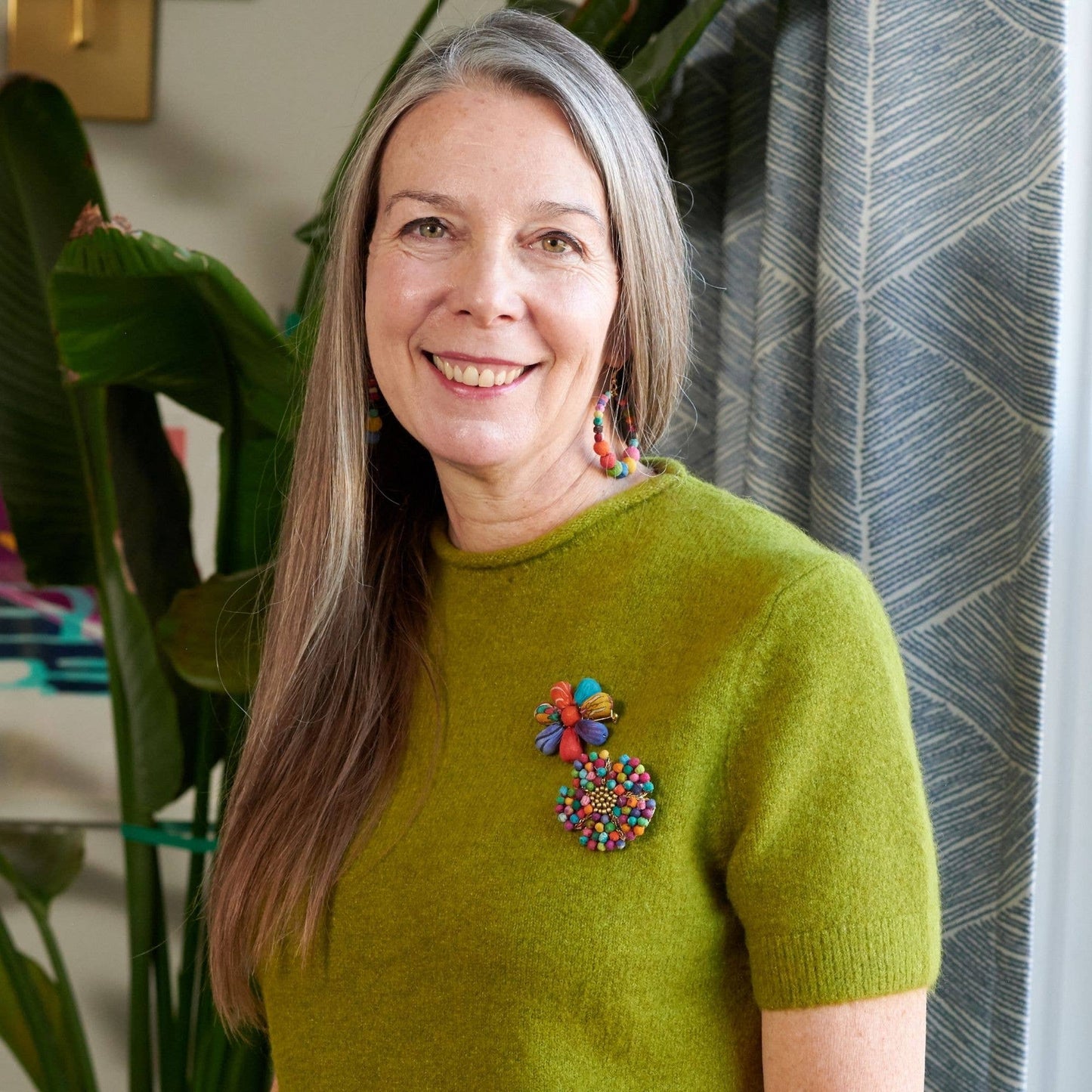 Kantha Posy Pin