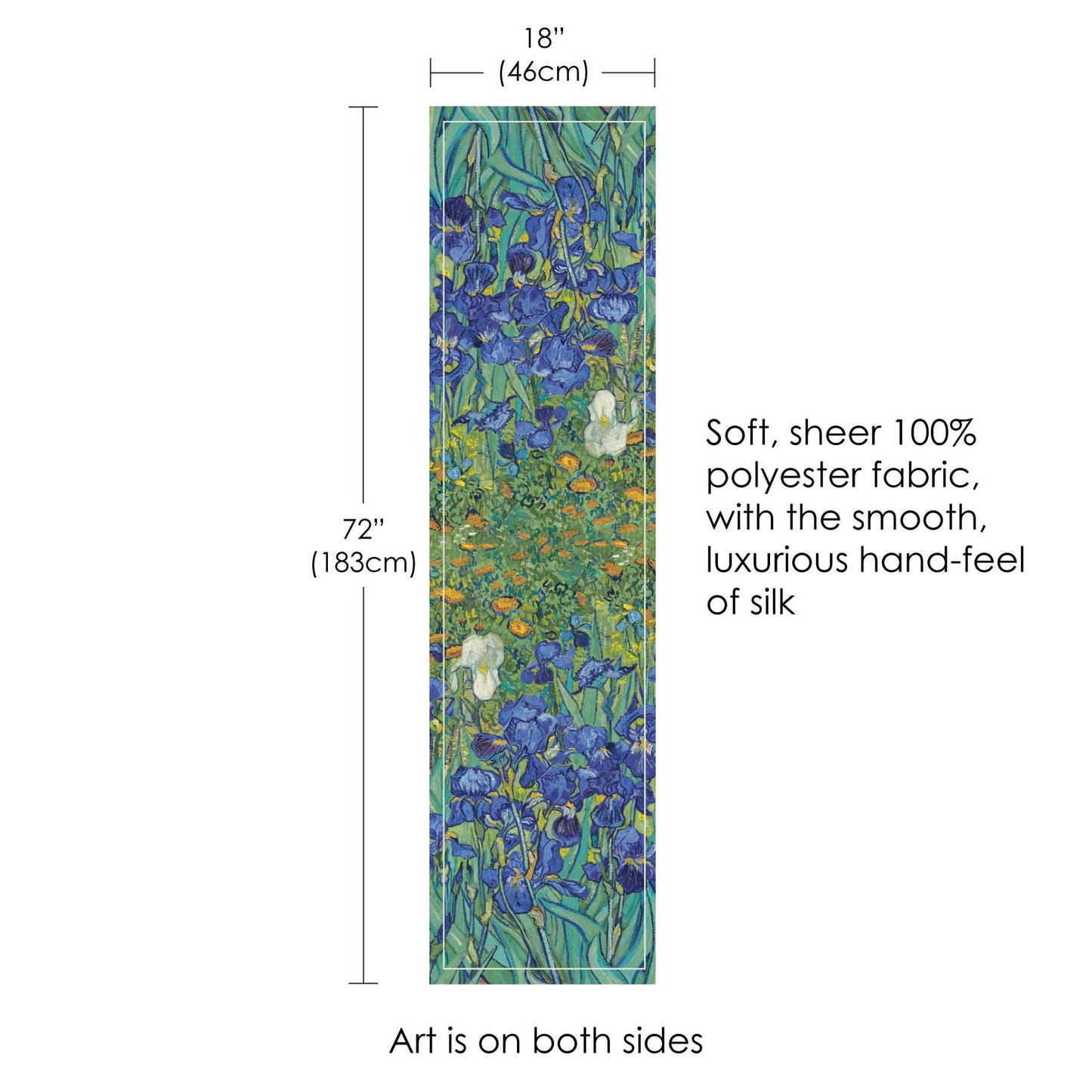 Van Gogh Irises Long Sheer Scarf