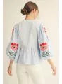 Puff sleeve peplum top