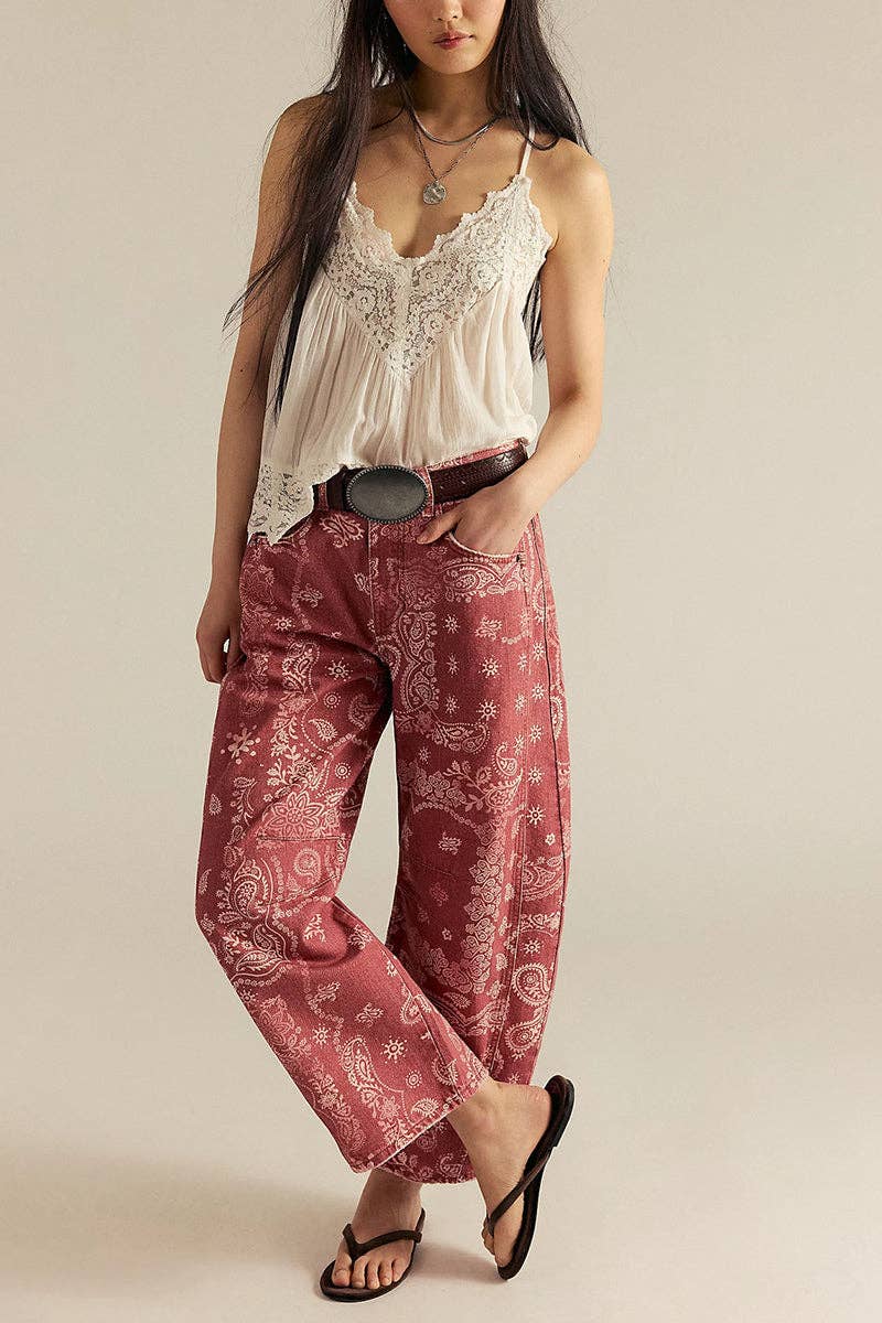 Paisley Barrel Pants