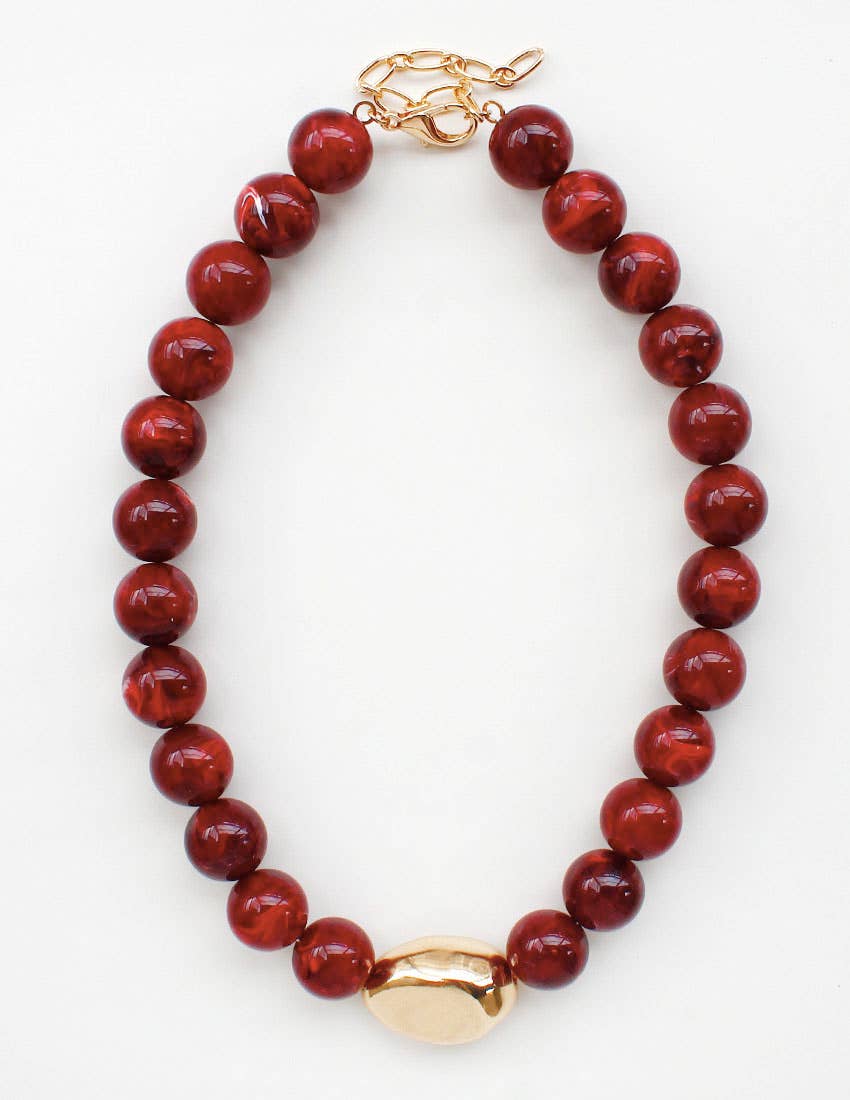 Gold Eye Accent Beaded Statement Necklace