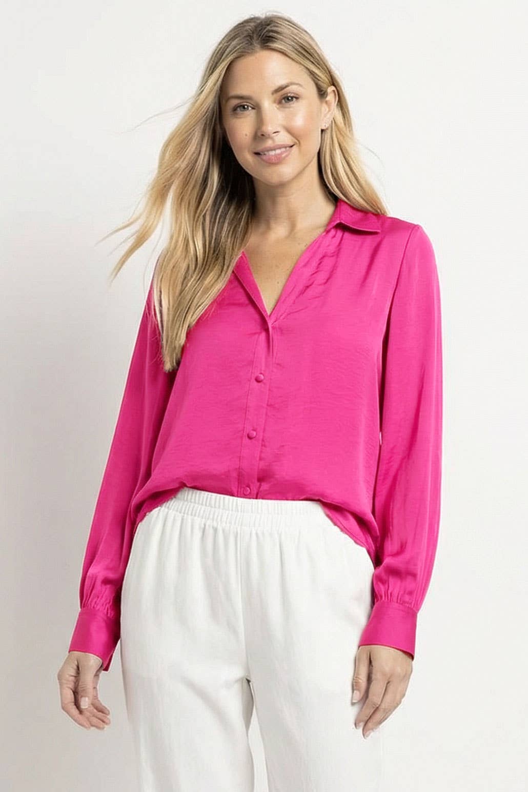 Classic V-Neck Button Down