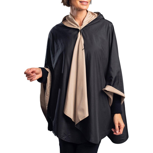 Black & Camel Rain & Travel Cape